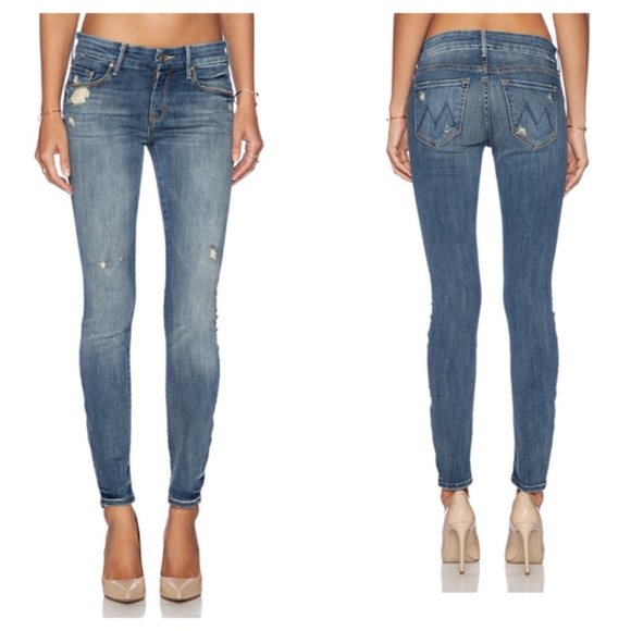 MOTHER Denim - Mother Jeans The Looker High Waisted Rough It Up Distressed